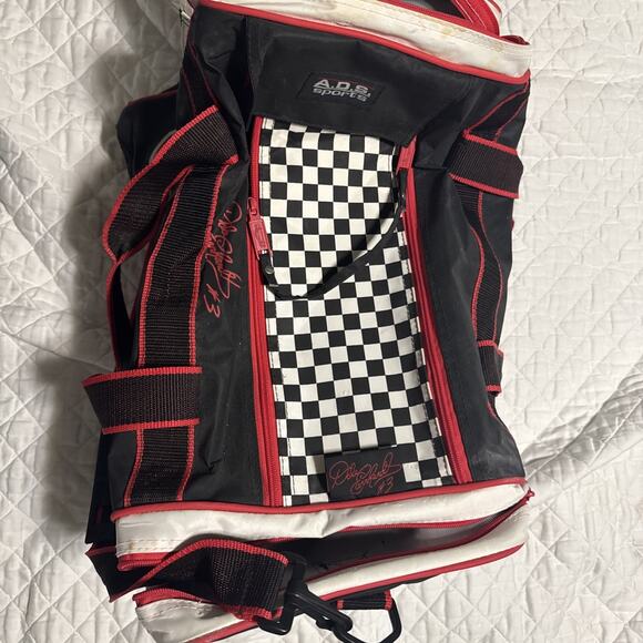 Vtg ADS Sports Dale Earnhardt #3 NASCAR Duffel Racing Checkered Goodwrench Bag - Picture 2 of 11